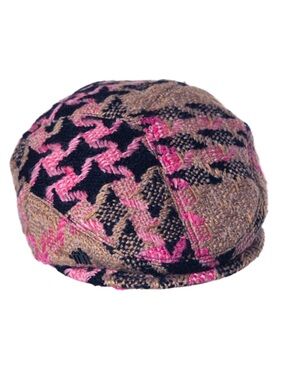 Misa Harada newsboy cap with rhinestone buckle